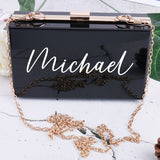 Personalized Acrylic Purse Shoulder Bag with Gold Chain