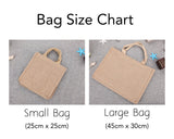 Personalized Name Burlap Tote Bag Satin Ribbon, Bachelorette Party Guest Monogram Gift