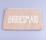 Customized Makeup Bag Personalized Gift, Your Name Canvas Burlap Zipper Craft Pouches