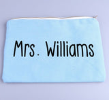 Customized Makeup Bag Personalized Gift, Your Name Canvas Burlap Zipper Craft Pouches