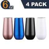 4 Pack, 6 oz Tumblers Stainless Steel Bottle Insulated Cup Bridesmaid Proposal Box Gift