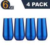 4 Pack, 6 oz Tumblers Stainless Steel Bottle Insulated Cup Bridesmaid Proposal Box Gift