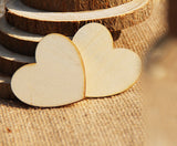 Wood Heart Wedding Confetti Decor DIY Charms Table Scatter (Set of 20)