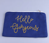 Canvas Makeup Bag Personalized Gift, Monogrammed Your Name Pouches Cosmetic Holder