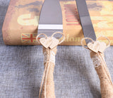 Wedding Toasting Glasses Flutes Cake Knife Serving Set Rustic (Set of 4)