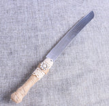 Rustic Wedding Cake Knife Serving Set Twine Burlap Lace (Set of 2)