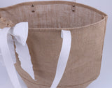 Burlap Jute Totes Handbag with Ribbon Reusable Shopping Bag