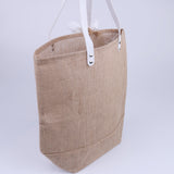 Burlap Jute Tote Handbag with Ribbon Bridesmaid Gift