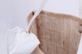 Burlap Jute Tote Handbag with Ribbon Bridesmaid Gift