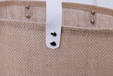 Burlap Jute Totes Handbag with Ribbon Reusable Shopping Bag