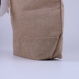 Burlap Jute Tote Handbag with Ribbon Bridesmaid Gift