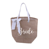 Personalized Burlap Tote Handbag Your Name Beach Bag Bachelorette Gift