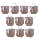 Burlap Jute Totes Handbag with Ribbon Reusable Shopping Bag