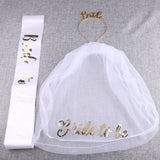 Bride To Be Value Pack, Veil Sash Tiara for Bachelorette Hen Party Favors Bridal Shower