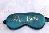 Personalized Satin Sleep Mask, Rose Gold Metallic Text Gift