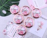 Bridesmaid Gifts Rose Gold Floral Pocket Mirrors Wedding