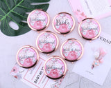 Bridesmaid Gifts Rose Gold Floral Pocket Mirrors Wedding