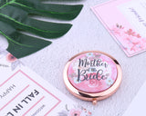 Bridesmaid Gifts Rose Gold Floral Pocket Mirrors Wedding