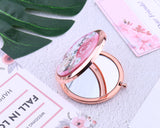 Bridesmaid Gifts Rose Gold Floral Pocket Mirrors Wedding