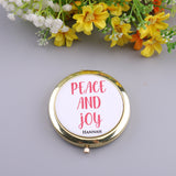 Customized Compact Mirror with Magnification Portable Holiday Gift
