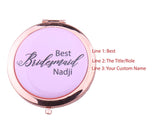 Personalized Bridesmaid Compact Mirror Bridal Shower Wife Gift