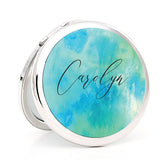 Personalized Watercolor Compact Mirror Customized Gift for Her Bridesmaid