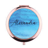 Personalized Watercolor Compact Mirror Customized Gift for Her Bridesmaid