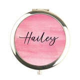 Personalized Watercolor Compact Mirror Customized Gift for Her Bridesmaid