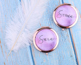 Personalized Compact Mirror Watercolor Your Name Custom Text