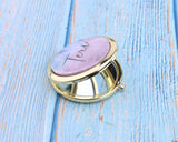 Personalized Compact Mirror Watercolor Bridesmaid Bachelorette Gift