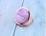 Personalized Compact Mirror Watercolor Bridesmaid Bachelorette Gift