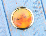 Personalized Compact Mirror Watercolor Bridesmaid Bachelorette Gift
