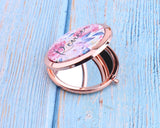 Personalized Compact Mirror Watercolor Floral Your Name Wedding Favor