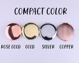 Personalized Compact Mirror Watercolor Floral Your Name Wedding Favor