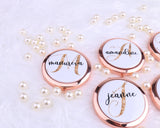 Personalized Compact Mirror Gold Initial Monogram Your Name Gift for Her