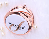 Personalized Compact Mirror Gold Initial Monogram Your Name Gift for Her