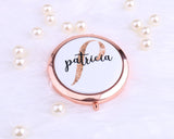 Personalized Compact Mirror Gold Initial Monogram Your Name Gift for Her