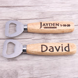 Personalized Wood Bottle Opener Wedding Groomsmen Father Gift