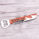 Personalized Father's Day Gift Bottle Opener Corkscrew Multi-Purpose Tool