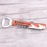 Personalized Father's Day Gift Bottle Opener Corkscrew Multi-Purpose Tool
