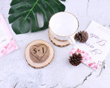 Personalized Wood Log Coasters Wedding Favors Reception