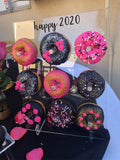 Set of 3 Acrylic Donut Stands, Donut Wall with Personalized Text Bagel Display Stand Towel