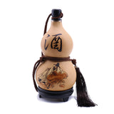 Natural Dried Gourd Water Bottle with Lid Hollow Calabash Chinese Pumpkin Drinks Holder