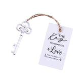 50x Wedding Favors Silver Key Shaped Bottle Openers with Escort Cards Bridal Shower Bachelorette Groomsmen Gifts