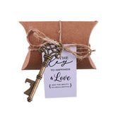 50x Wedding Favors Sets Skeleton Keys Bottle Openers with Candy Boxes Escort Cards Bridesmaid Gifts