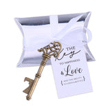 50x Wedding Favors Skeleton Keys Bottle Openers with Silver Candy Boxes Thank You Cards Groosmen Gifts
