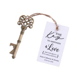 50x Wedding Favors Rustic Skeleton Keys Bottle Openers with Thank You Cards Bridal Shower Guest Gifts