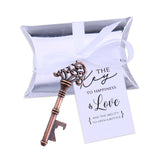 50x Wedding Favors Skeleton Keys Bottle Openers with Silver Candy Boxes Thank You Cards Bridal Shower Rustic Gifts