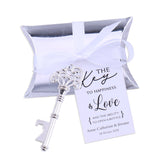 50x Wedding Favors Antique Skeleton Keys Bottle Openers with Silver Candy Boxes Thank You Cards Bridal Shower Guest Gifts