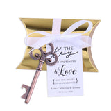 50x Wedding Favors Sets Vintage Skeleton Keys Bottle Openers with Gold Candy Boxes Thank You Cards Groosmen Gifts